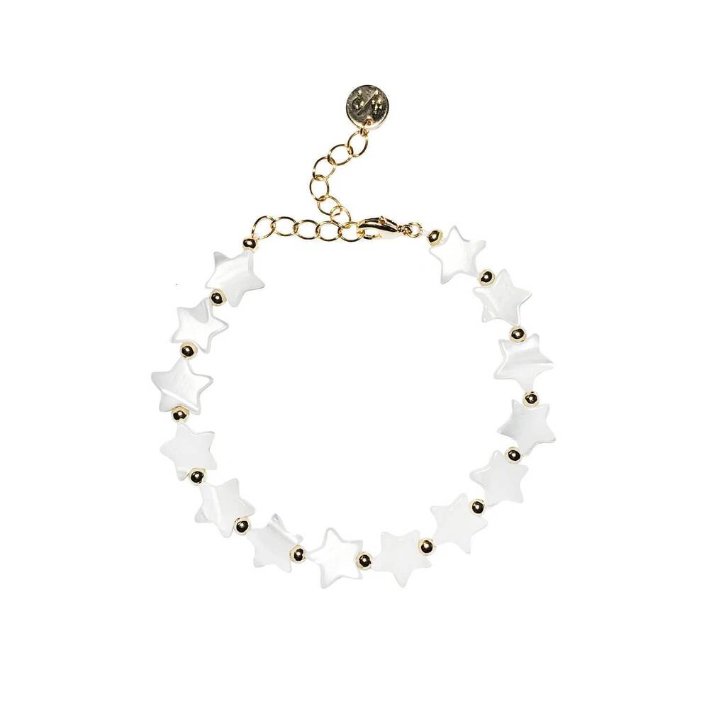 NEW ADRIANA PAPPAS women's stardust bracelet in gold/white